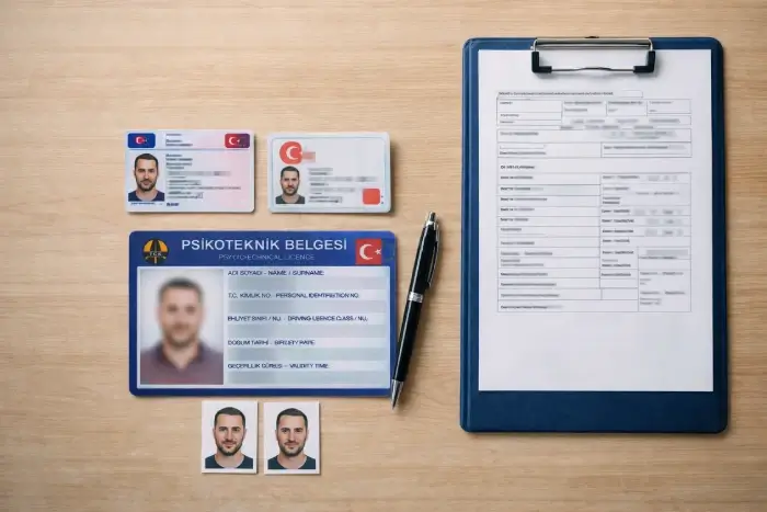 psikoteknik belgesi için gerekli evraklar